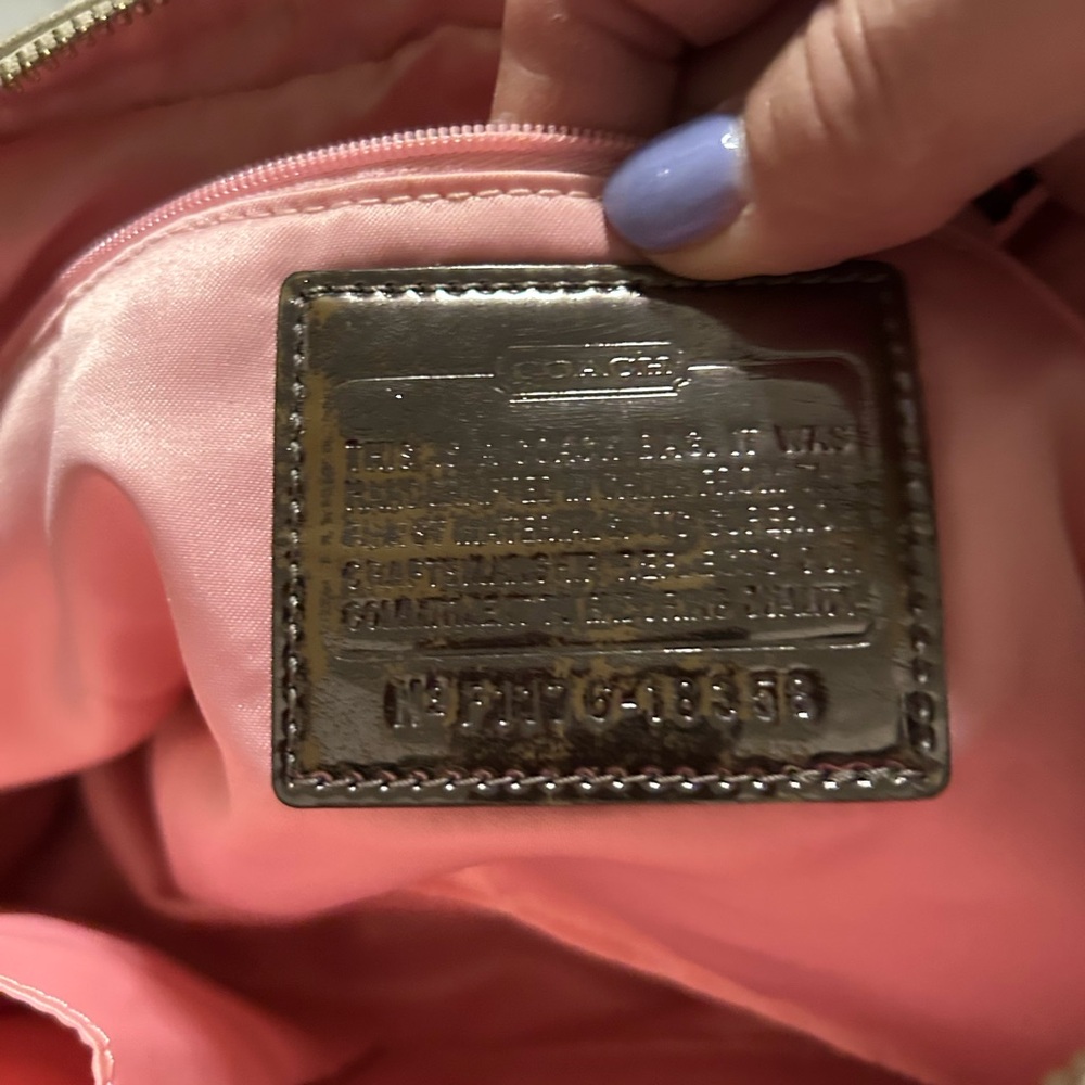 Elegant Coach Tan Monogrammed Handbag - Picture 8 of 9